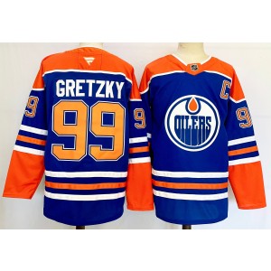 NHL Oilers 99 Wayne Gretzky Blue 2024 New Adidas Men Jersey