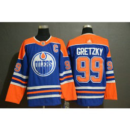 NHL Oilers 99 Wayne Gretzky Blue Adidas Men Jersey