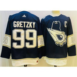NHL Oilers 99 Wayne Gretzky Navy White Adidas Men Jersey