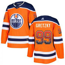 NHL Oilers 99 Wayne Gretzky Orange Drift Fashion Adidas Men Jersey