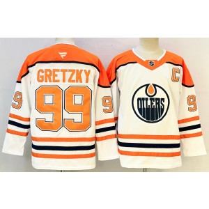 NHL Oilers 99 Wayne Gretzky Orange White New Men Jersey