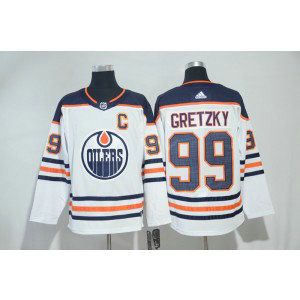 NHL Oilers 99 Wayne Gretzky White Adidas Men Jersey