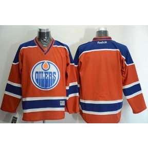 NHL Oilers Blank Orange Men Jersey