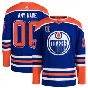 NHL Oilers Customized Royal 2024 Stanley Cup Final Patch Adidas Men Jersey
