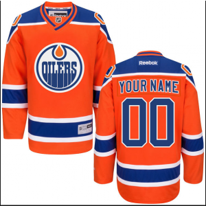 NHL Oilers Orange Customized Men Jersey