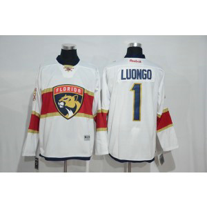 NHL Panthers 1 Roberto Luongo White New Logo Men Jersey