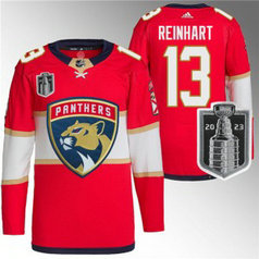 NHL Panthers 13 Sam Reinhart Red 2023 Stanley Cup Final Adidas Men Jersey