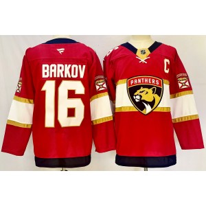 NHL Panthers 16 Aleksander Barkov Red 2024 New Fanatics Men Jersey