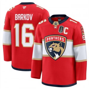 NHL Panthers 16 Aleksander Barkov Red 2025 Stanley Cup Final Patch New Men Jersey