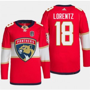 NHL Panthers 18 Steven Lorentz Red 2024 Stanley Cup Final Patch Adidas Men Jersey