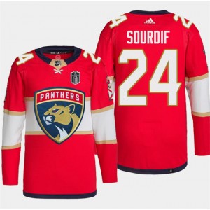 NHL Panthers 24 Justin Sourdif Red 2024 Stanley Cup Final Adidas Men Jersey