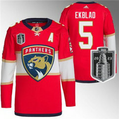 NHL Panthers 5 Aaron Ekblad Red 2023 Stanley Cup Final Adidas Men Jersey