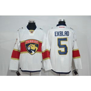 NHL Panthers 5 Aaron Ekblad White New Logo Men Jersey