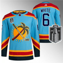 NHL Panthers 6 Colin White Blue 2023 Stanley Cup Final Reverse Retro Adidas Men Jersey