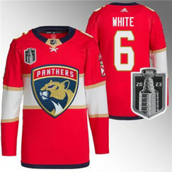 NHL Panthers 6 Colin White Red 2023 Stanley Cup Final Adidas Men Jersey