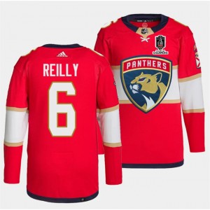 NHL Panthers 6 Mike Reilly Red Home 2024 Stanley Cup Champions Adidas Men Jersey