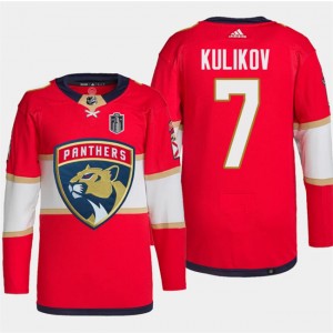 NHL Panthers 7 Dmitry Kulikov Red 2024 Stanley Cup Final Patch Adidas Men Jersey