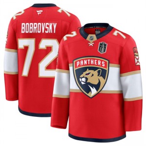 NHL Panthers 72 Sergei Bobrovsky Red 2025 Stanley Cup Final Patch New Men Jersey