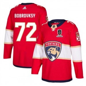 NHL Panthers 72 Sergei Bobrovsky Red Home 2024 Stanley Cup Champions Adidas Men Jersey