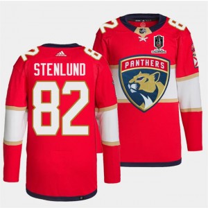 NHL Panthers 82 Kevin Stenlund Red Home 2024 Stanley Cup Champions Adidas Men Jersey