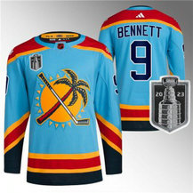 NHL Panthers 9 Sam Bennett Blue 2023 Stanley Cup Final Reverse Retro Adidas Men Jersey