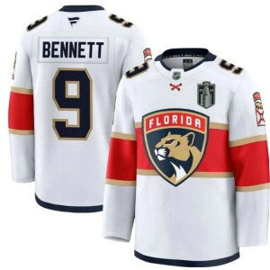 NHL Panthers 9 Sam Bennett White 2025 Stanley Cup Final Patch New Men Jersey