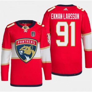 NHL Panthers 91 Oliver Ekman-Larsson Red 2024 Stanley Cup Final Patch Adidas Men Jersey