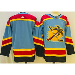 NHL Panthers Blank Blue Retro Adidas Men Jersey