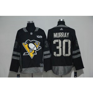 NHL Penguins 30 Matt Murray Black 100th Anniversary Season Men Jersey