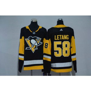 NHL Penguins 58 Kris Letang Black Adidas Youth Jersey