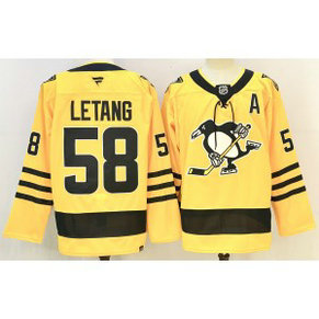 NHL Penguins 58 Kris Letang Gold Alternate 2025 New Men Jersey