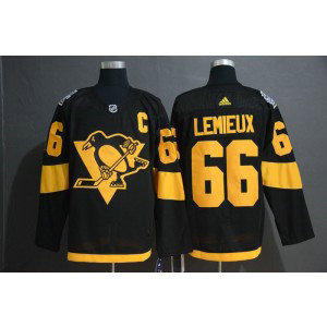 NHL Penguins 66 Mario Lemieux 2019 Stadium Series Black Adidas Men Jersey