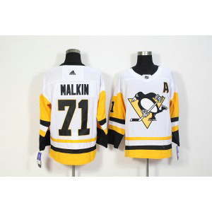 NHL Penguins 71 Evgeni Malkin White Adidas Men Jersey