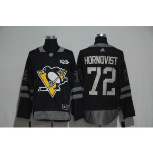 NHL Penguins 72 Patric Hornqvist Black 100th Anniversary Season Men Jersey