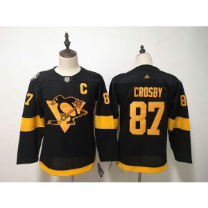 NHL Penguins 87 Sidney Crosby 2019 Stadium Series Black Adidas Youth Jersey