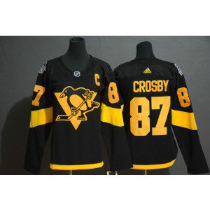 NHL Penguins 87 Sidney Crosby Black 2019 NHL Stadium Series Adidas Women Jersey