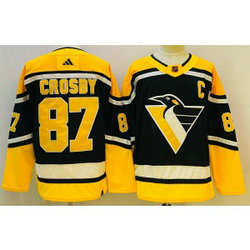 NHL Penguins 87 Sidney Crosby Black 2022-23 Retro Adidas Men Jersey