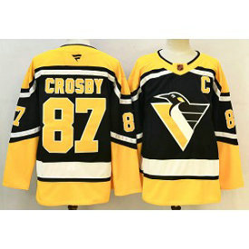 NHL Penguins 87 Sidney Crosby Black New Men Jersey