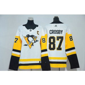 NHL Penguins 87 Sidney Crosby White Adidas Women Jersey