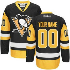 NHL Penguins black Customized Men Jersey