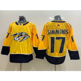 NHL Predators 17 Wayne Simmonds Yellow Adidas Men Jersey