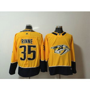 NHL Predators 35 Pekka Rinne Yellow Adidas Men Jersey
