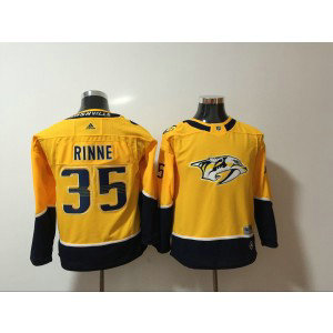 NHL Predators 35 Pekka Rinne Yellow Adidas Youth Jersey