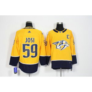 NHL Predators 59 Roman Josi Yellow Adidas Men Jersey