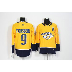 NHL Predators 9 Filip Forsberg Yellow Adidas Men Jersey