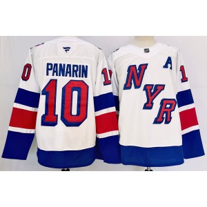 NHL Rangers 10 Artemi Panarin White 2024 New Adidas Men Jersey