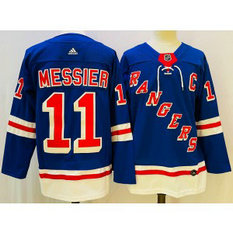 NHL Rangers 11 Mark Messier Blue Adidas Men Jersey