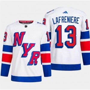 NHL Rangers 13 Alexis Lafreniere White 2024 Stadium Series Adidas Men Jersey