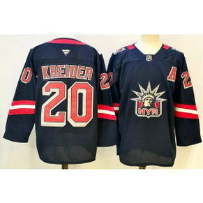 NHL Rangers 20 Chris Kreider Navy 2024-25 With New Men Jersey
