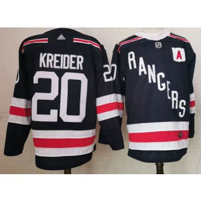 NHL Rangers 20 Chris Kreider Navy Adidas Men Jersey